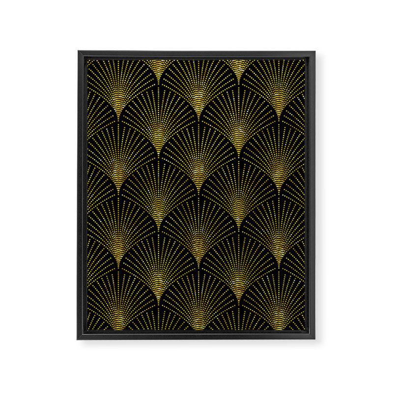 Back and gold art-deco geometric pattern Framed Canvas Print Gallery Image 8