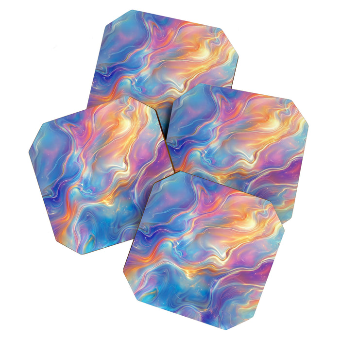 Colorful Opal Texture Seamless Pattern Coaster Gallery Image 1