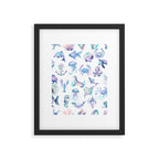 Colorful Water Colors Of Various Sea Animals Pattern Framed Art Print Gallery Image 6