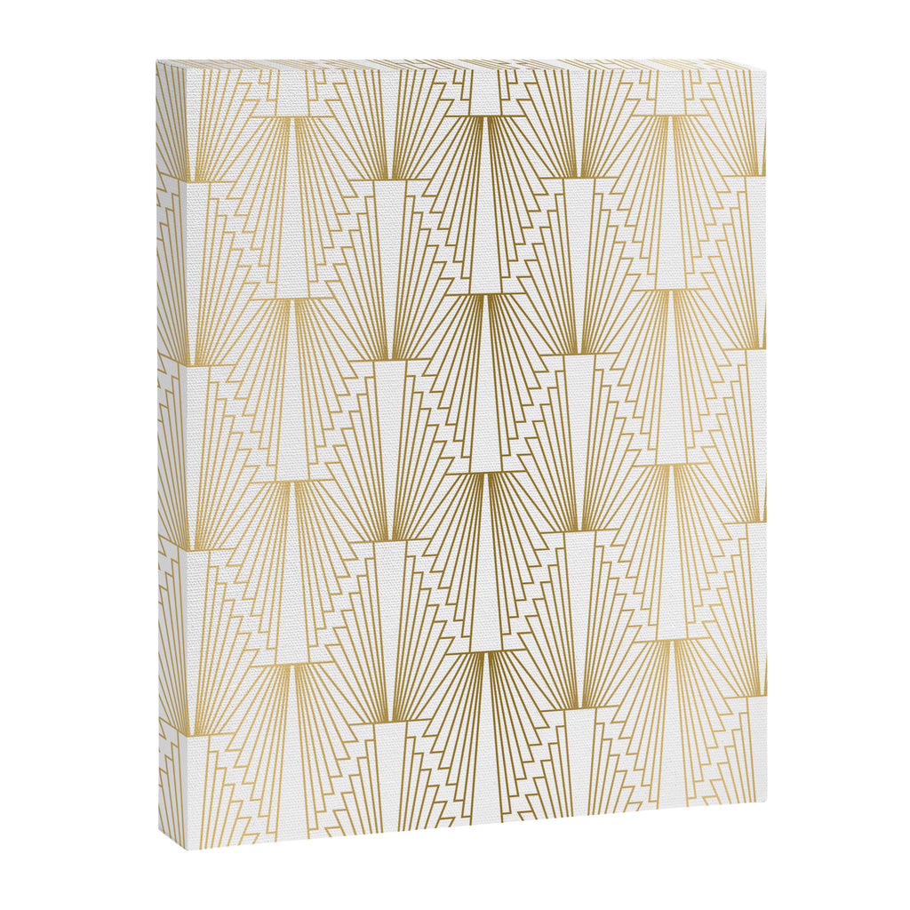 Gold and white geometric Art Deco pattern Canvas Print Gallery Image 8