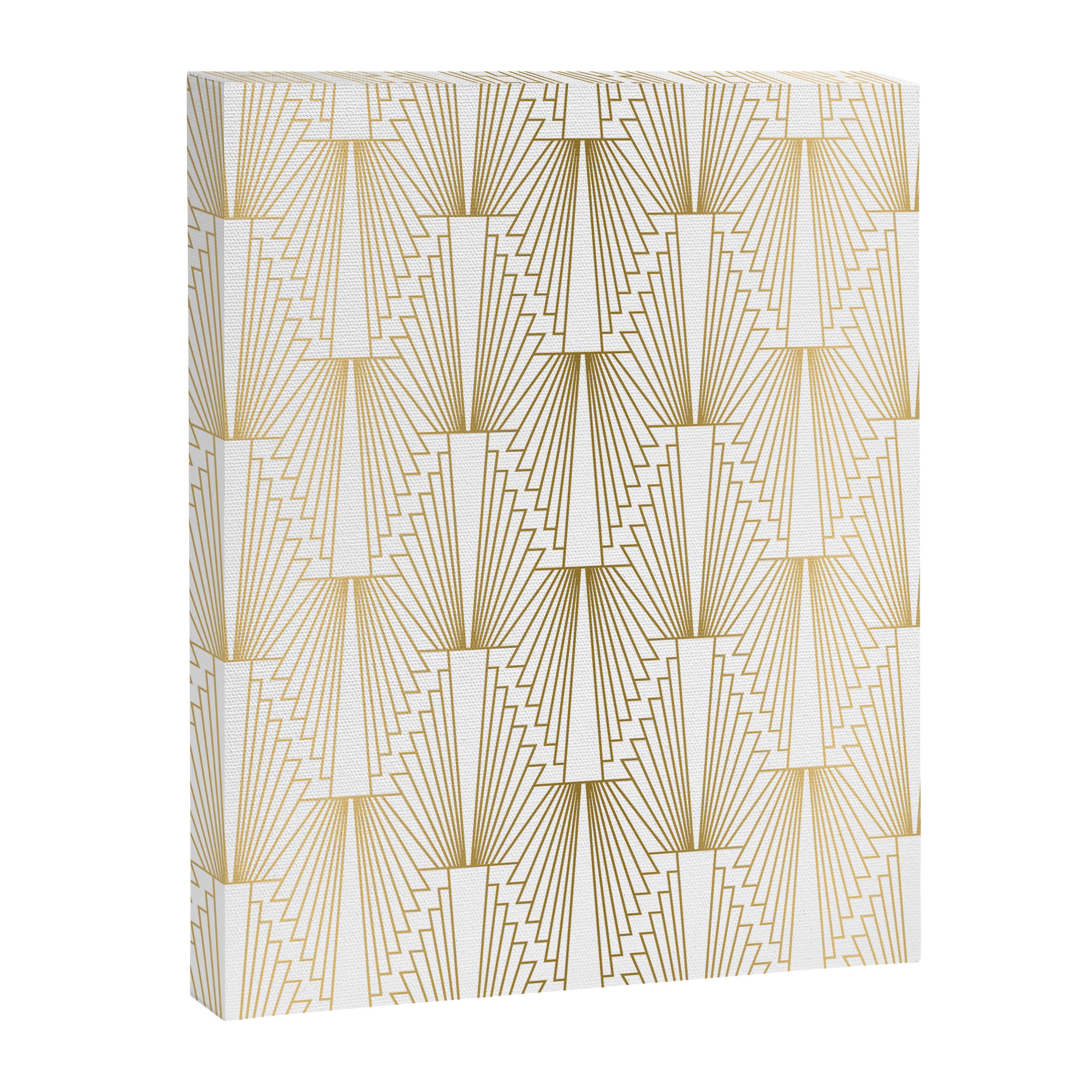 Gold and white geometric Art Deco pattern Canvas Print Gallery Image 8