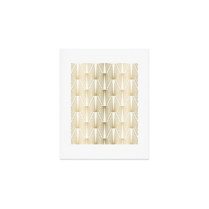 Gold and white geometric Art Deco pattern Art Print Gallery Image 1