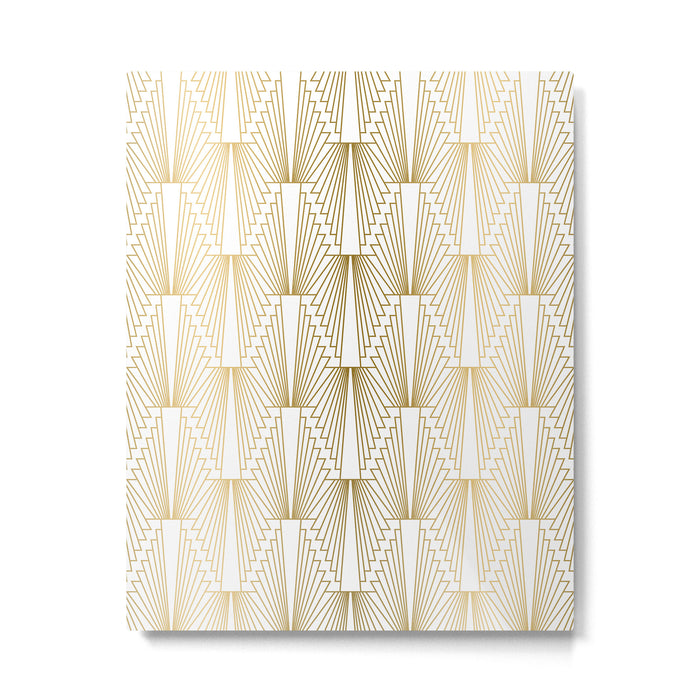 Gold and white geometric Art Deco pattern Metal Print Gallery Image 1