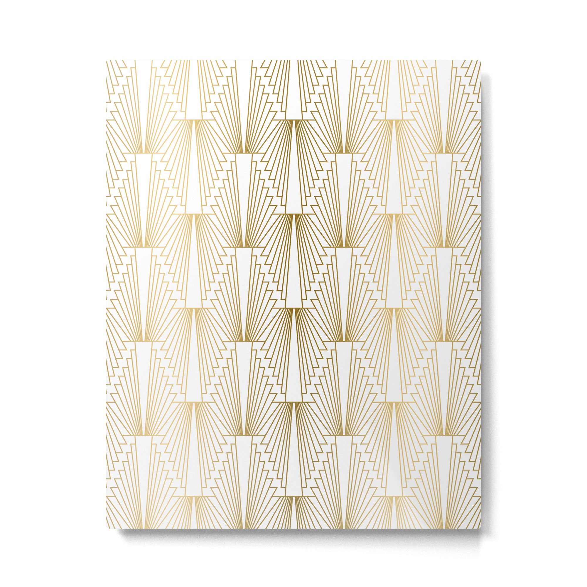 Gold and white geometric Art Deco pattern Metal Print Gallery Image 6