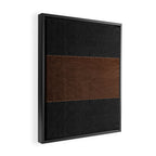 Image of a Brown & Black Stitched Leather Image Framed Canvas Print Gallery Image 2
