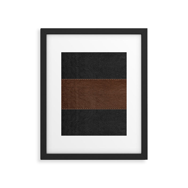 Image of a Brown & Black Stitched Leather Image Framed Art Print Gallery Image 6