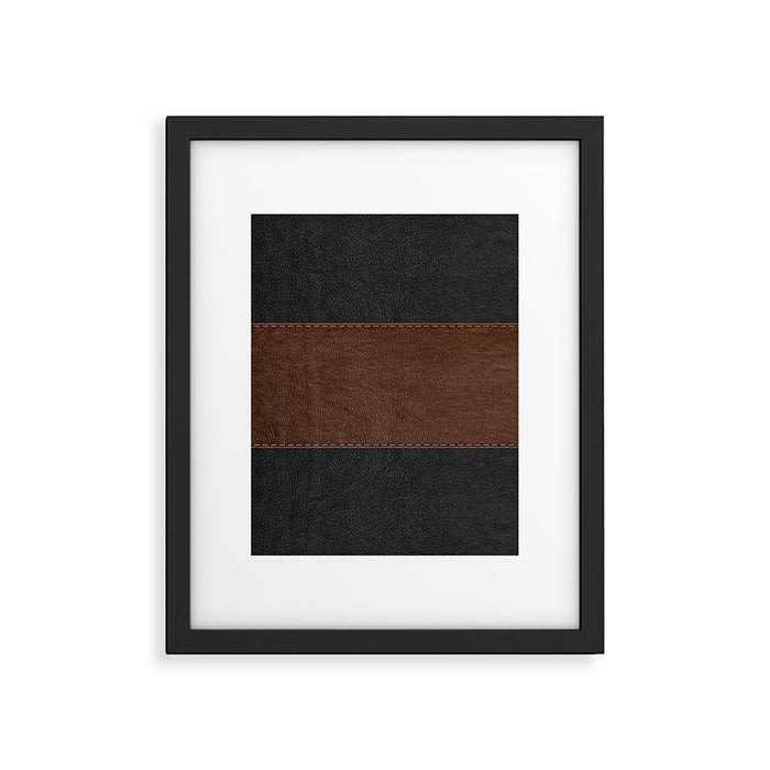 Image of a Brown & Black Stitched Leather Image Framed Art Print Gallery Image 1