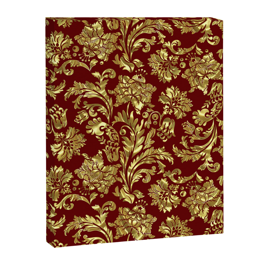 Red & Gold Floral Damasks Pattern Canvas Print Gallery Image 8