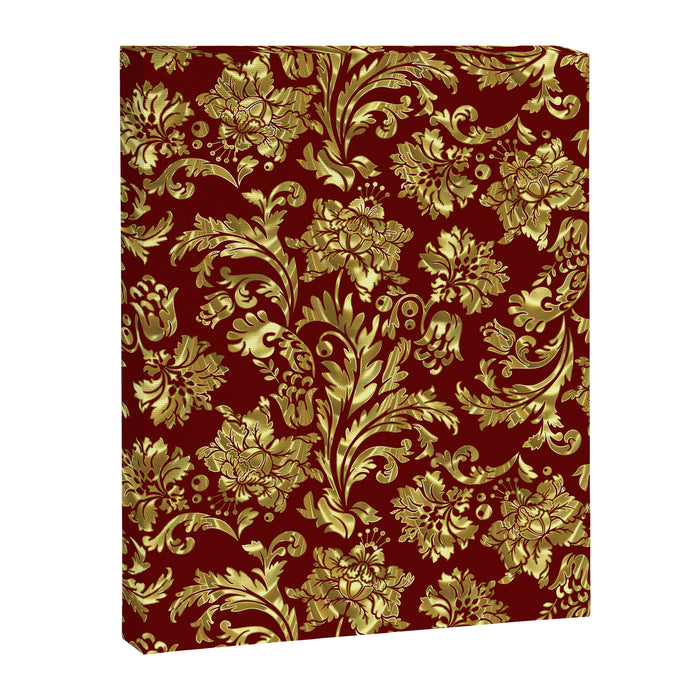 Red & Gold Floral Damasks Pattern Canvas Print Gallery Image 1
