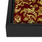 Red & Gold Floral Damasks Pattern Framed Canvas Print Gallery Image 3