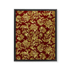 Red & Gold Floral Damasks Pattern Framed Canvas Print Gallery Image 8
