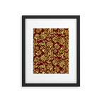 Red & Gold Floral Damasks Pattern Framed Art Print Gallery Image 6