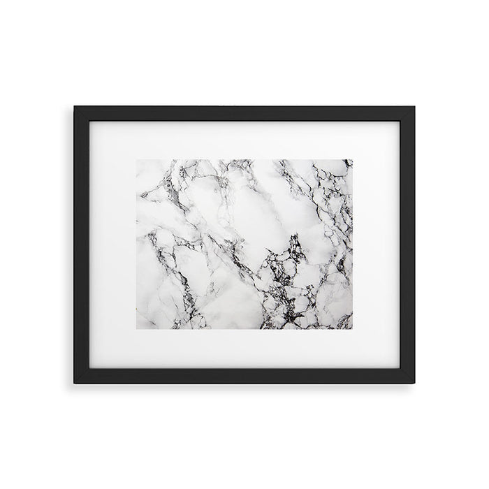 White Faux Marble Texture Framed Art Print Gallery Image 1