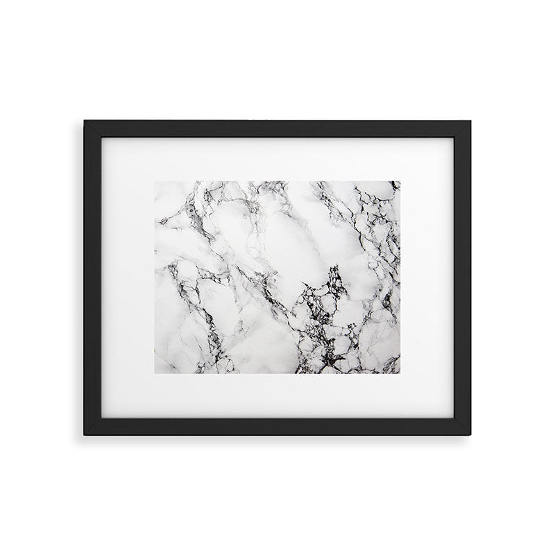 White Faux Marble Texture Framed Art Print Gallery Image 6
