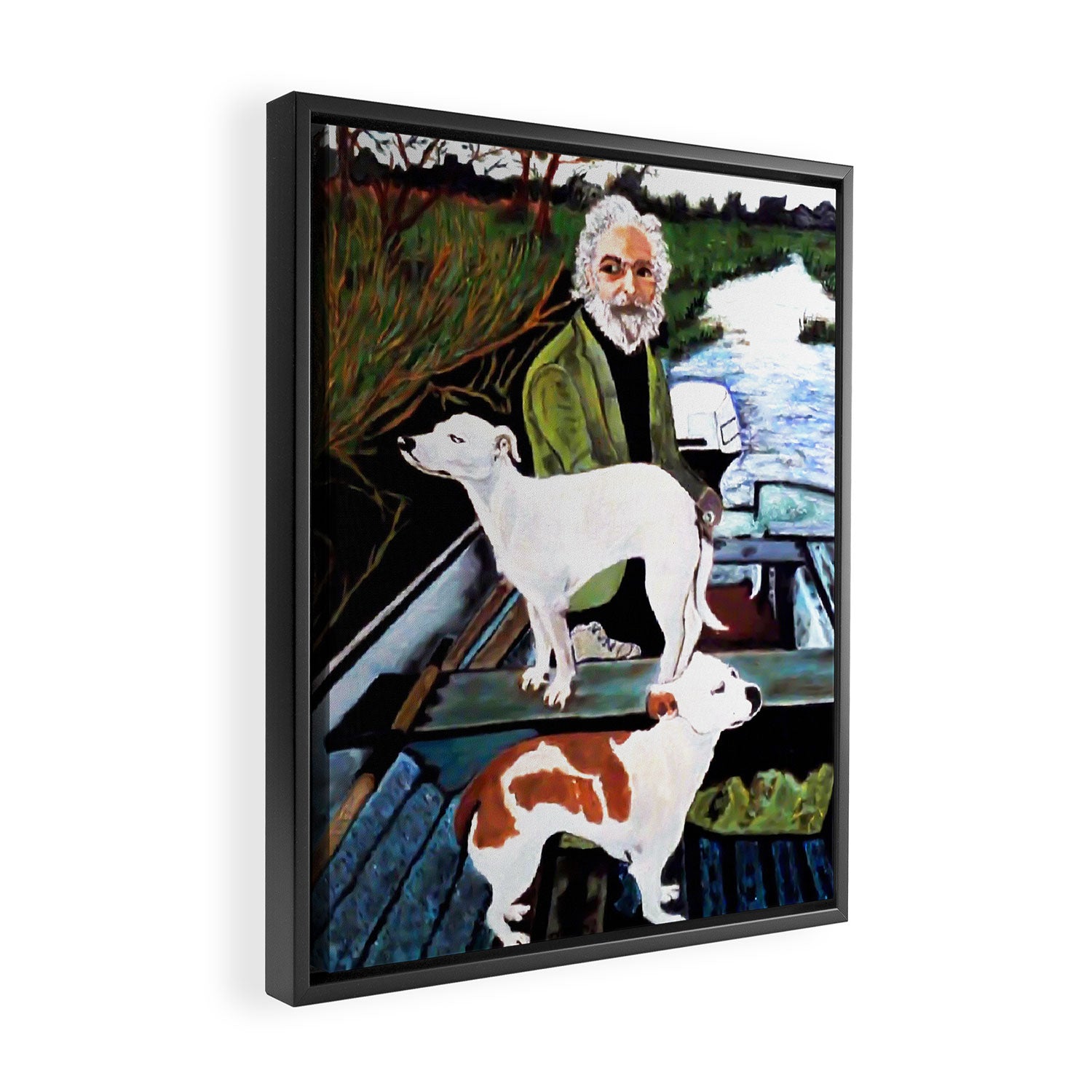 Goodfellas Dogs Painting, Artwork for Wall Art, Prints, Poster, Tshirts, Men, Women, Youth Framed Canvas Print Gallery Image 2