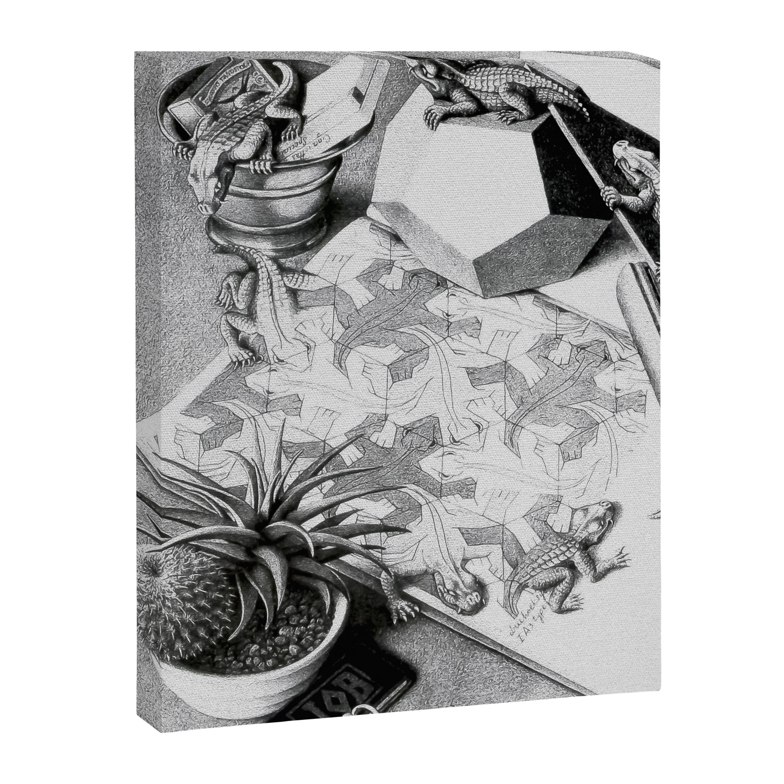 MC Escher Reptiles 1943 Artwork for Posters Prints Tshirts Men Women Kids Canvas Print Gallery Image 6