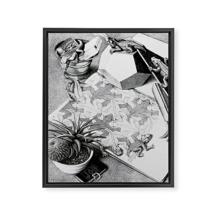 MC Escher Reptiles 1943 Artwork for Posters Prints Tshirts Men Women Kids Framed Canvas Print Gallery Image 1