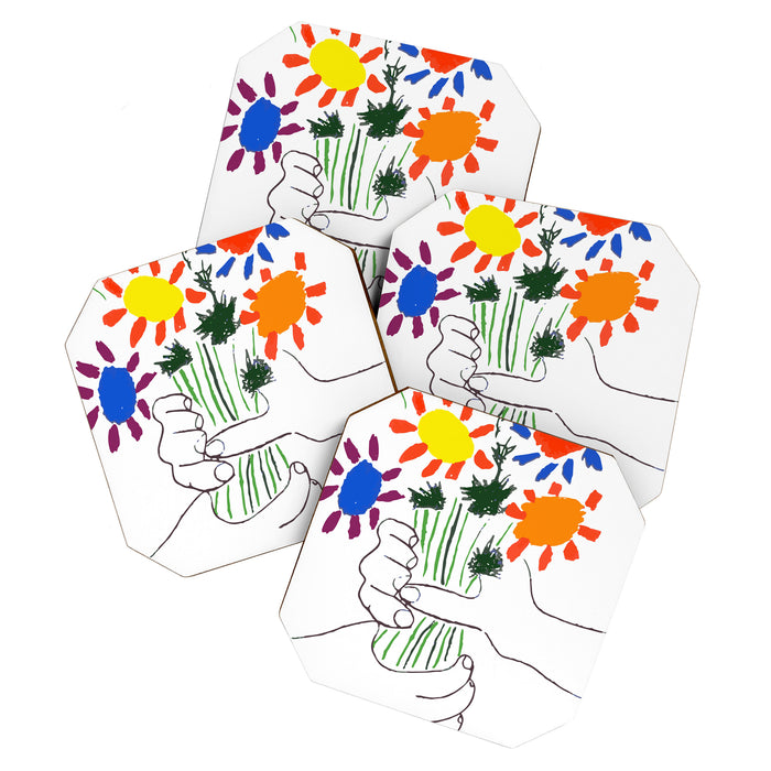 Pablo Picasso Bouquet Of Peace 1958 (Flowers Bouquet With Hands), T Shirt, Artwork Coaster Gallery Image 1