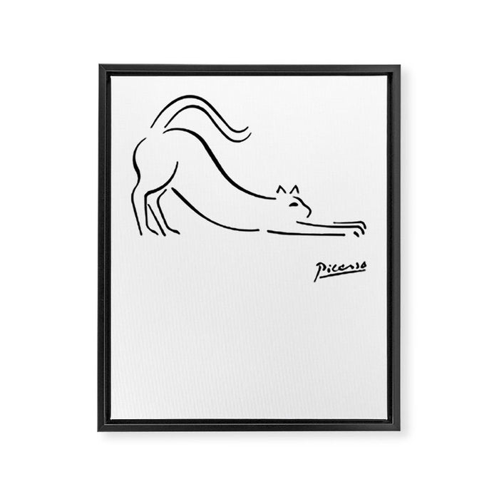 Pablo Picasso Cat Artwork Shirt, Kitten Sketch Reproduction Framed Canvas Print Gallery Image 1