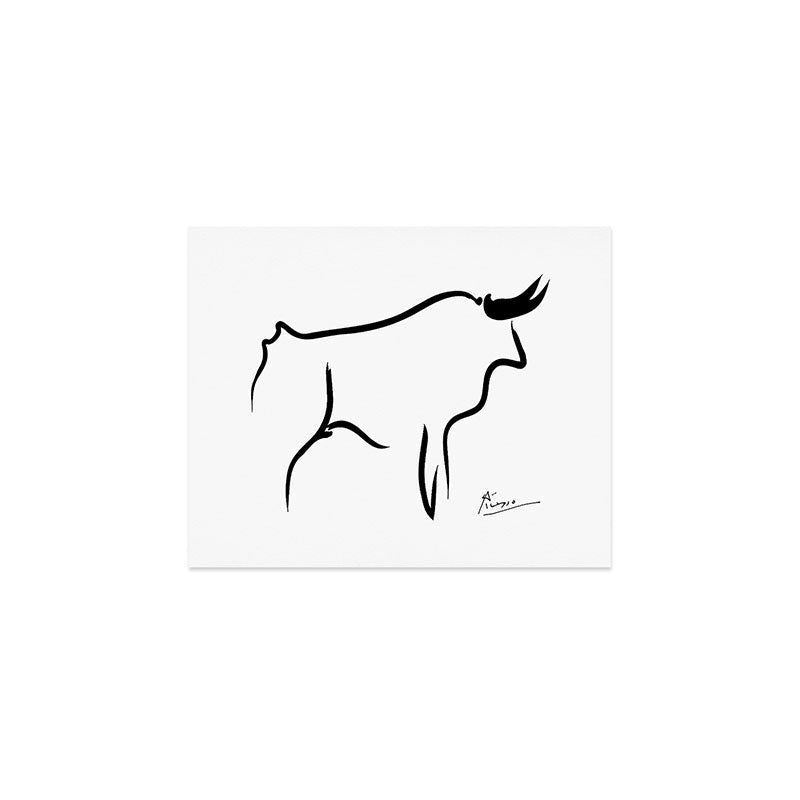 Picasso - Bull 1952 Artwork, Animals Line Sketch, Prints, Posters, Bags, Tshirts, Men, Women, Kids Art Print Gallery Image 1