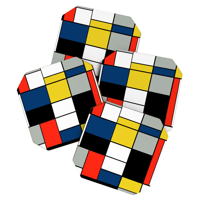 Piet Mondrian - Large Composition A with Black, Red, Gray, Yellow and Blue, 1930 Artwork Coaster Gallery Image 1