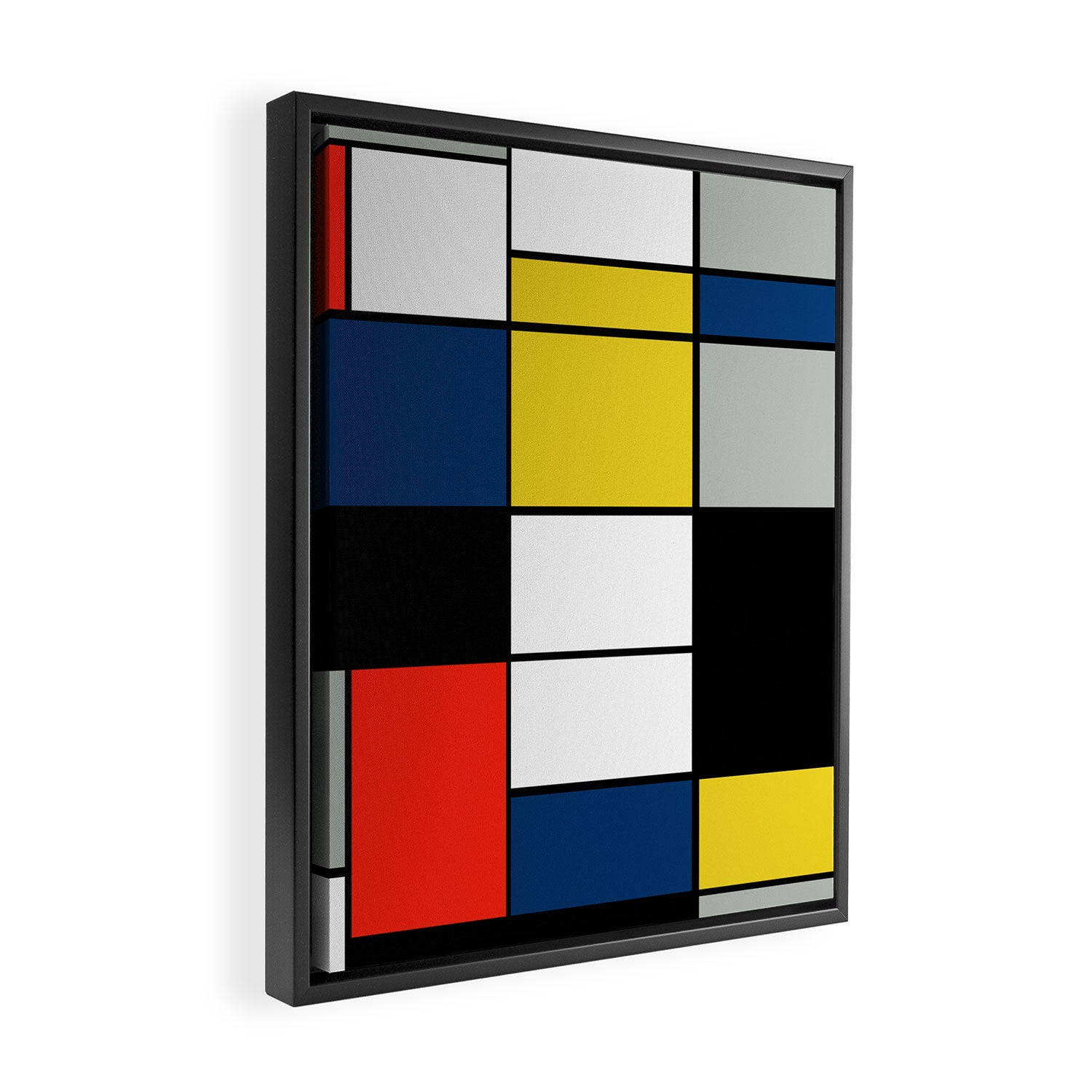 Piet Mondrian - Large Composition A with Black, Red, Gray, Yellow and Blue, 1930 Artwork Framed Canvas Print Gallery Image 2