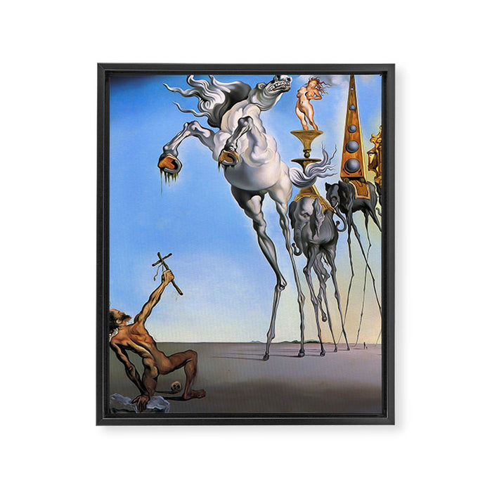 Salvador Dali The Temptation of St. Anthony 1946 Artwork for Wall Art, Prints, Posters, Tshirts, Men, Women, Kids Framed Canvas Print Gallery Image 1