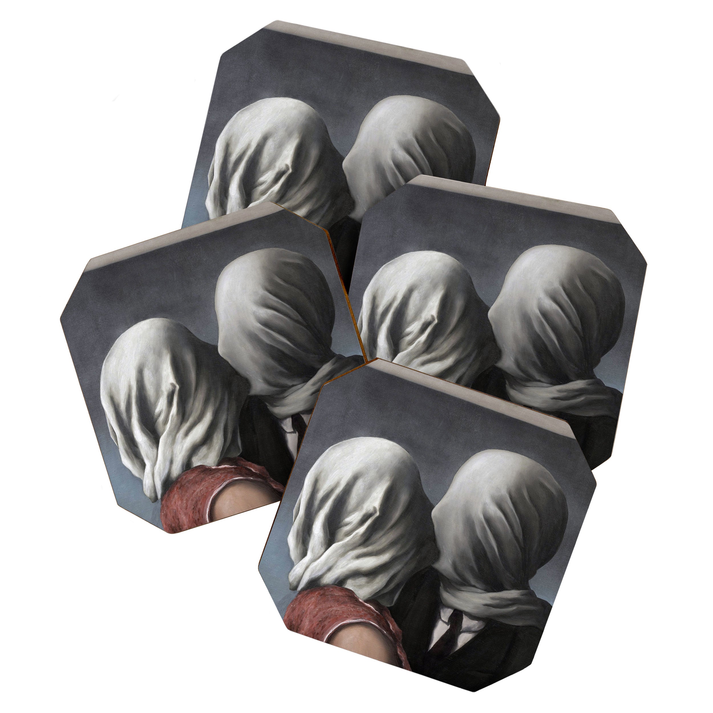 The Lovers II (Les Amants) 1928, Artwork Rene Magritte For Prints, Posters, Shirts, Bags Men Women K Coaster Gallery Image 1