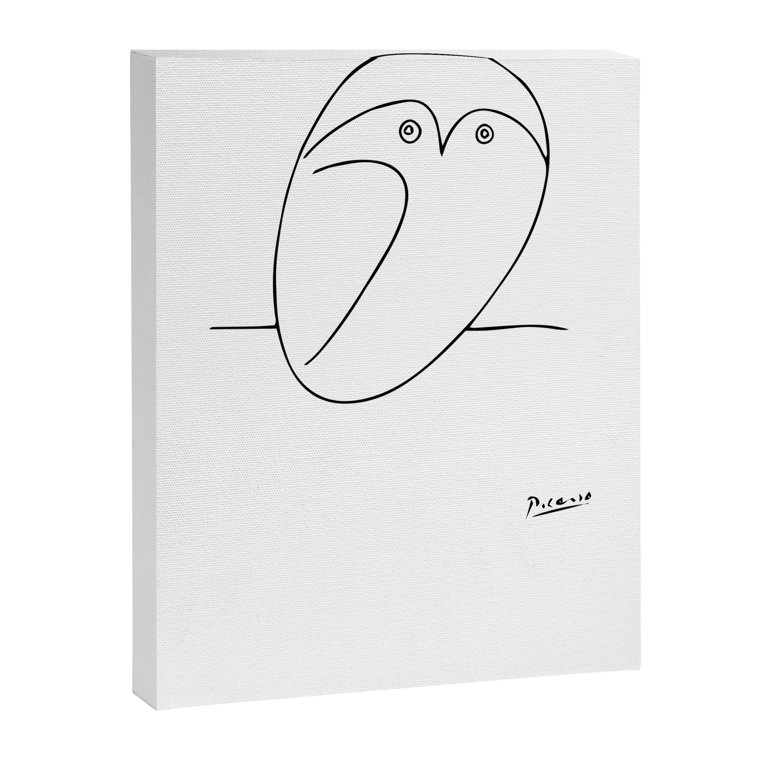 The Owl, Pablo PIcasso sketch drawing, line Design Canvas Print Gallery Image 6