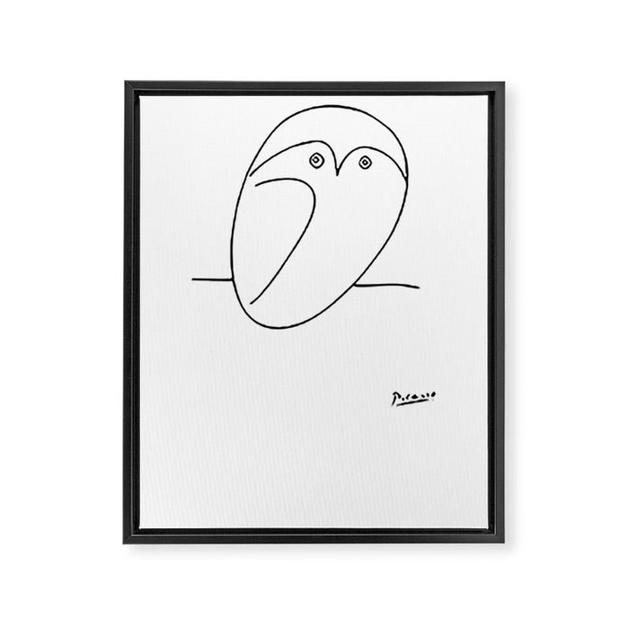 The Owl, Pablo PIcasso sketch drawing, line Design Framed Canvas Print Gallery Image 1