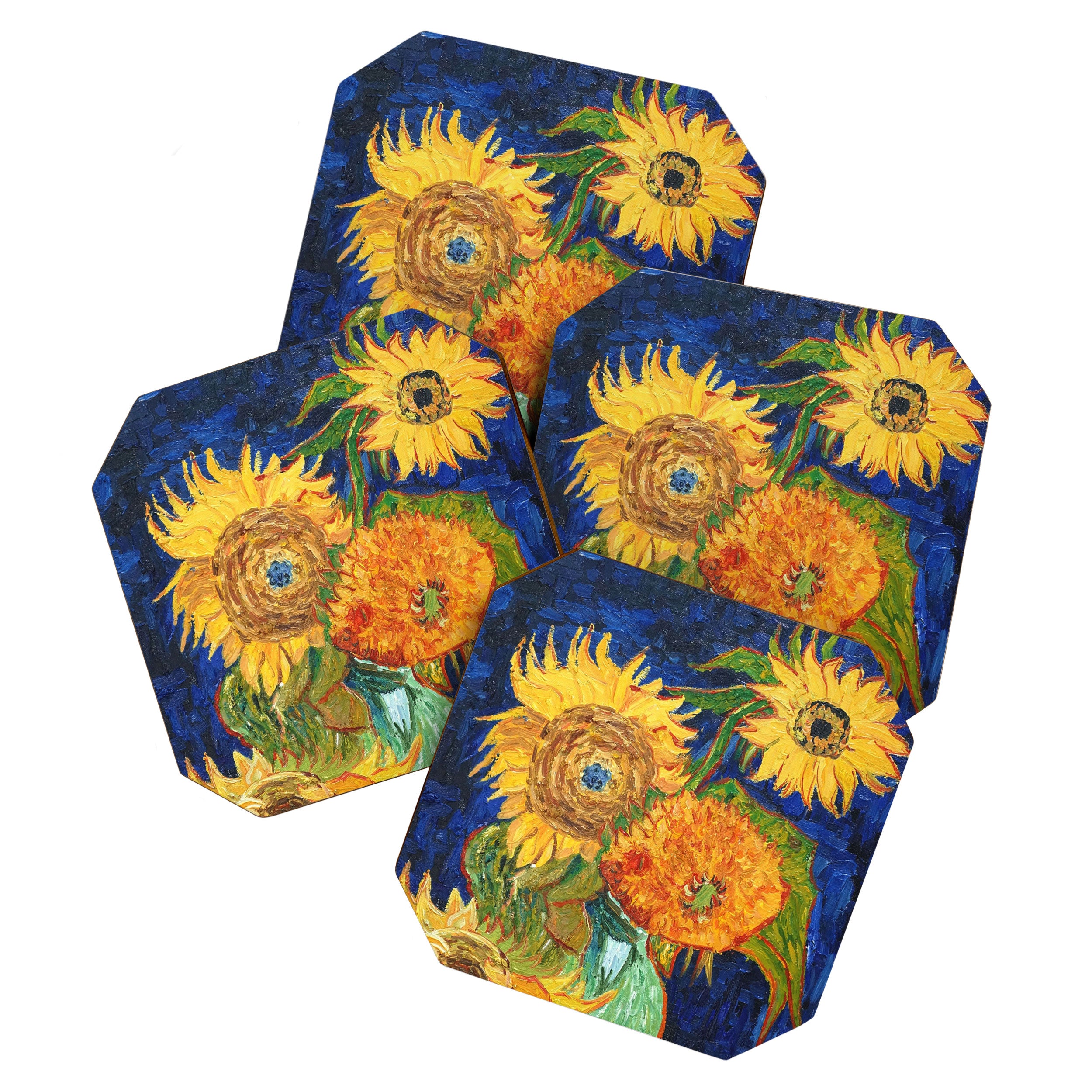 Van Gogh, Five Sunflowers 1888 Artwork Reproduction, Posters, Tshirts, Prints, Bags, Men, Women, Kid Coaster Gallery Image 1
