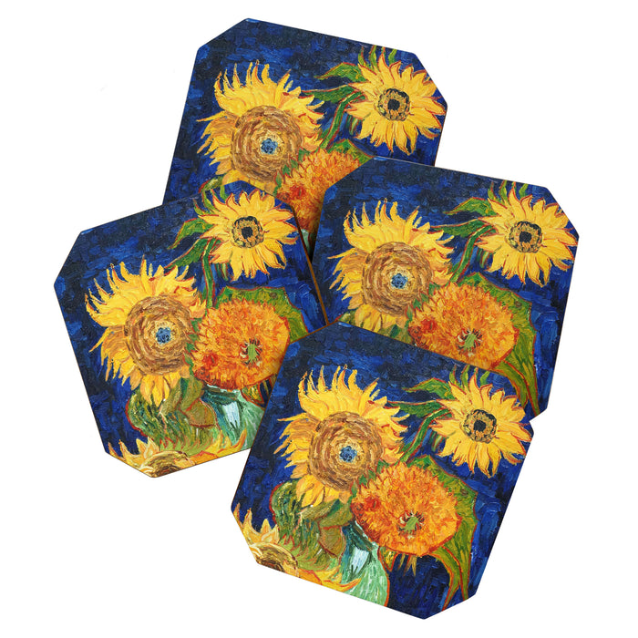 Van Gogh, Five Sunflowers 1888 Artwork Reproduction, Posters, Tshirts, Prints, Bags, Men, Women, Kid Coaster Gallery Image 1