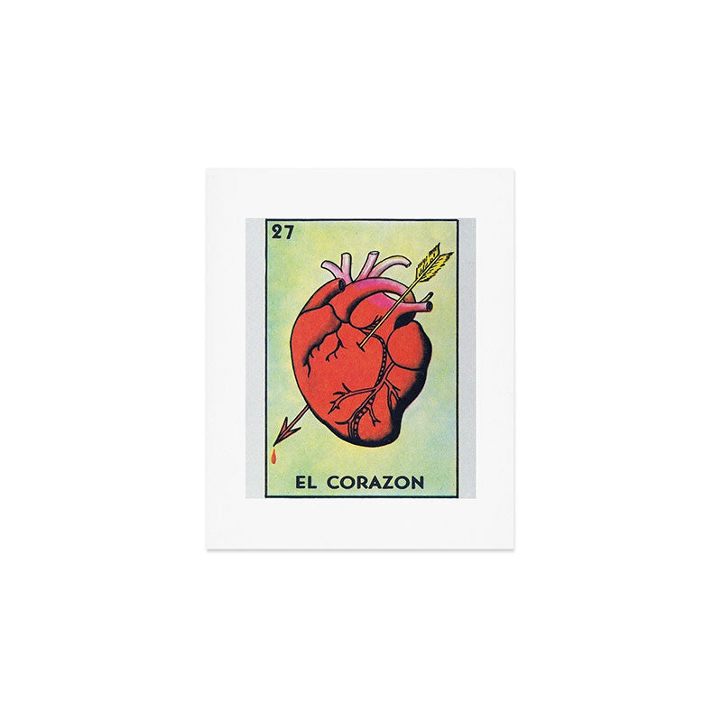 Vintage El Corazon Tarot Card Heart Love Artwork, Design For Prints, Posters, Bags, Tshirts, Men, Wo Art Print Gallery Image 1