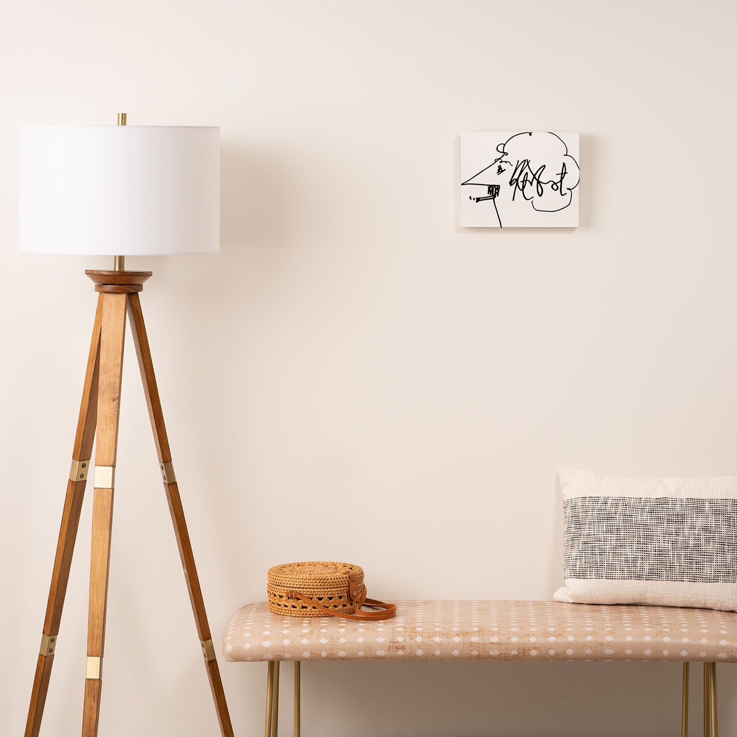 Vonnegut Self Portrait Artwork, Design for Wall Art, Prints, Posters, Tshirts, Bags, Women, Men, Kid Canvas Print Gallery Image 2