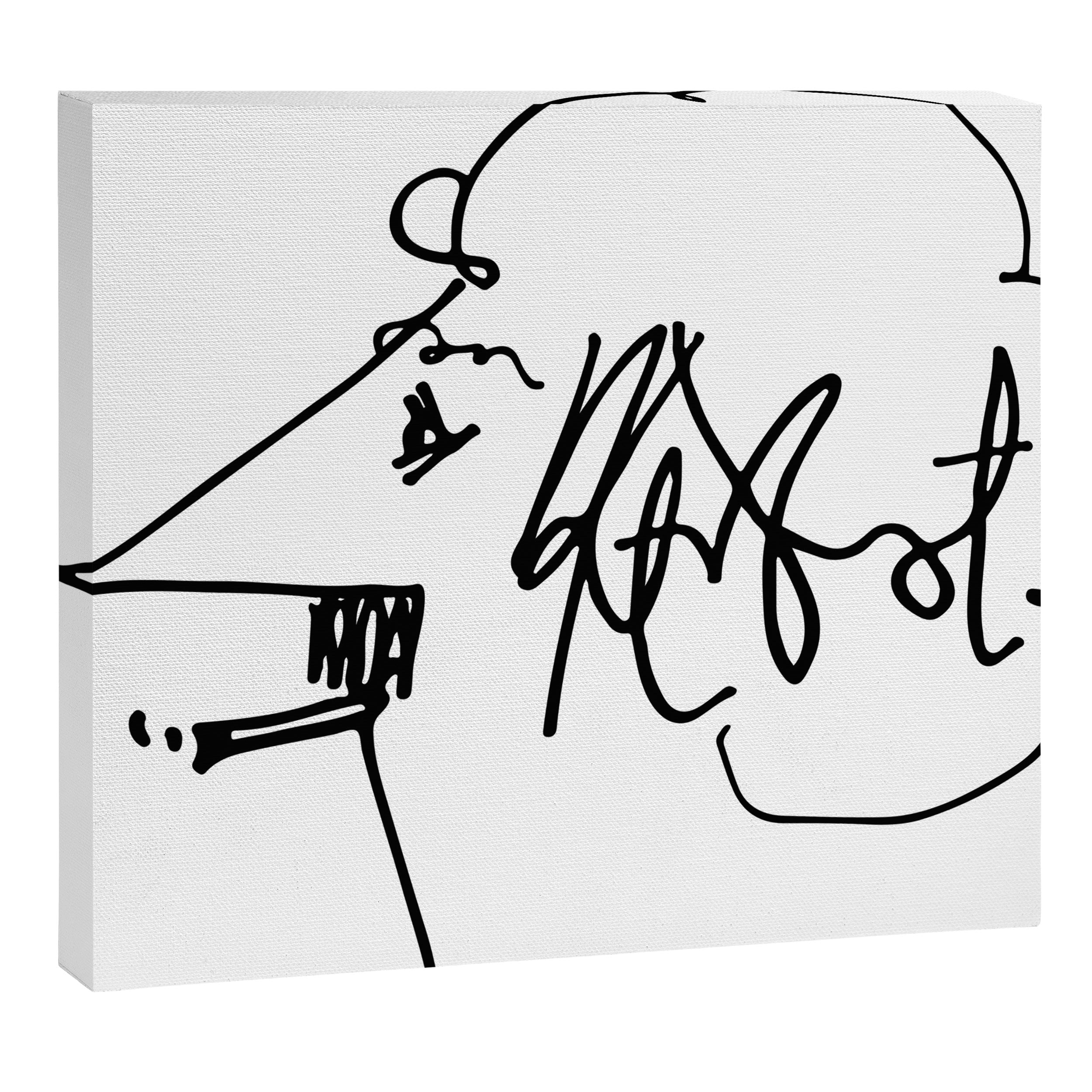 Vonnegut Self Portrait Artwork, Design for Wall Art, Prints, Posters, Tshirts, Bags, Women, Men, Kid Canvas Print Gallery Image 3