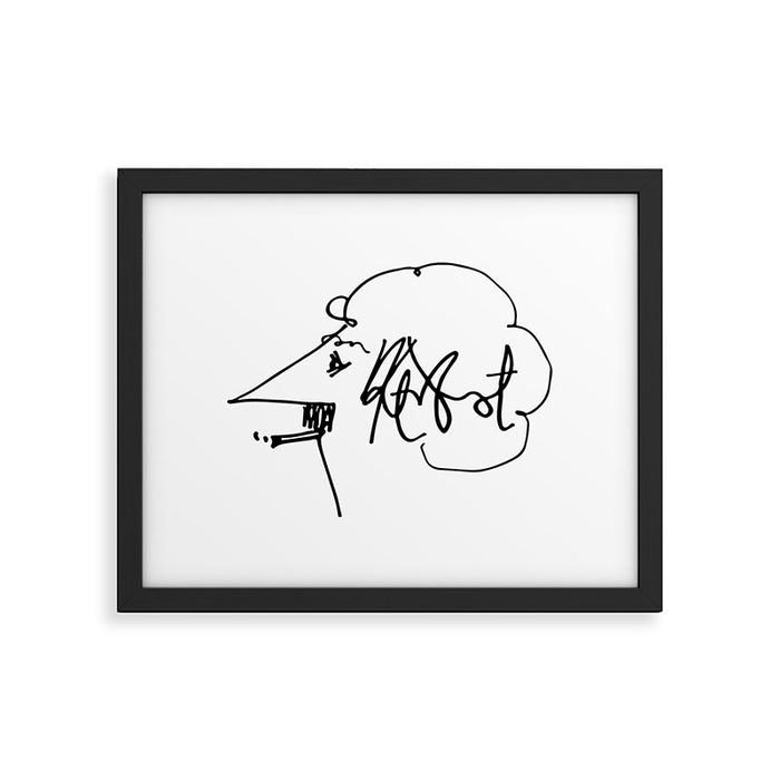 Vonnegut Self Portrait Artwork, Design for Wall Art, Prints, Posters, Tshirts, Bags, Women, Men, Kid Framed Art Print Gallery Image 1