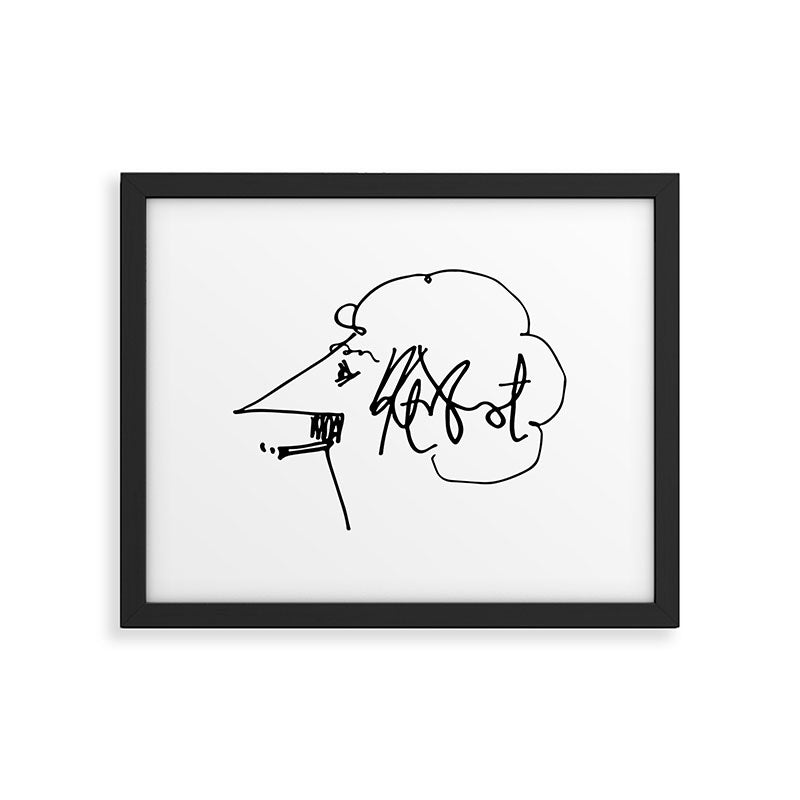 Vonnegut Self Portrait Artwork, Design for Wall Art, Prints, Posters, Tshirts, Bags, Women, Men, Kid Framed Art Print Gallery Image 4