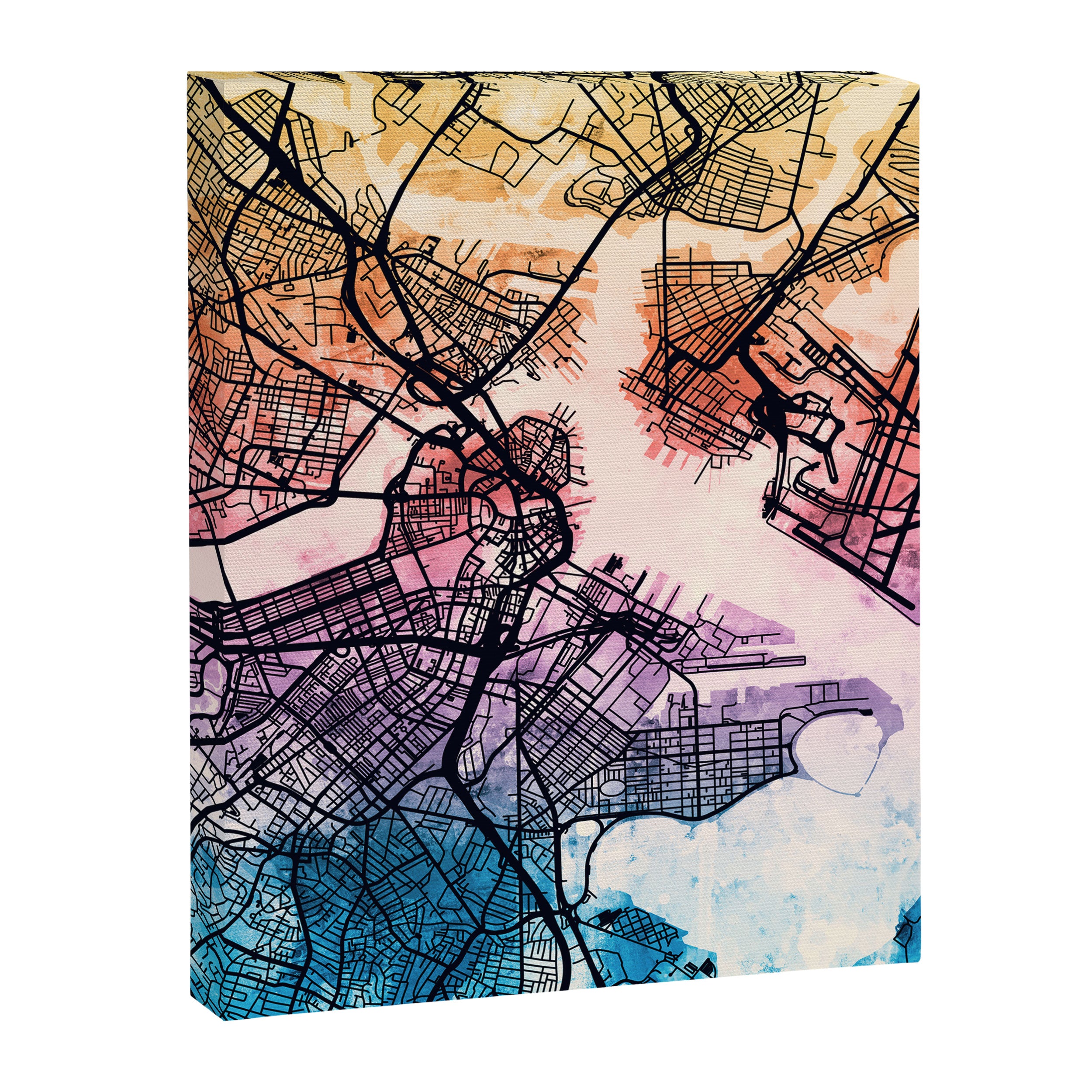Boston Massachusetts Street Map Canvas Print Gallery Image 6
