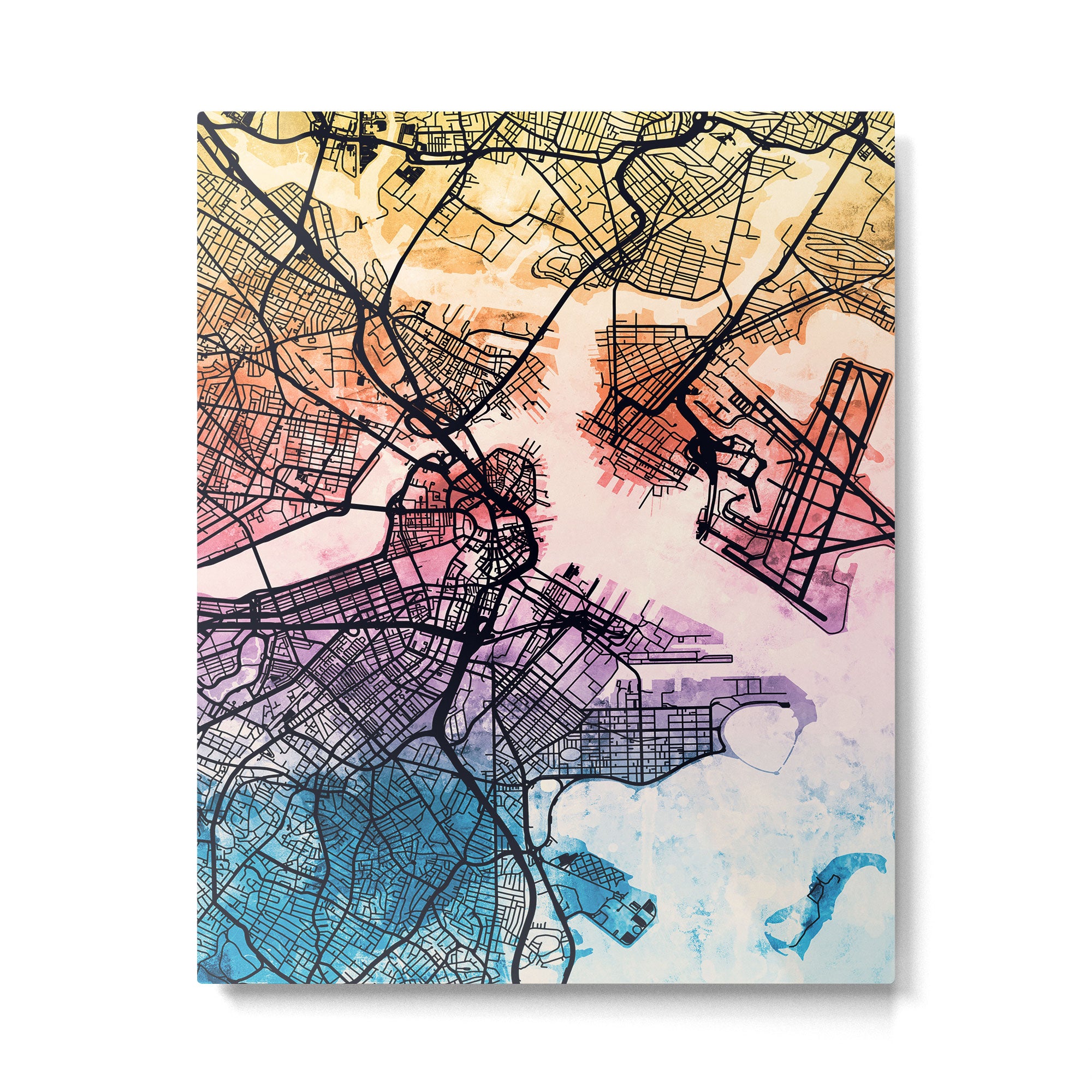 Boston Massachusetts Street Map Metal Print Gallery Image 4