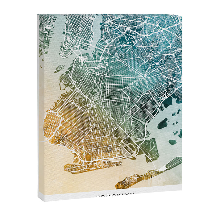 Brooklyn New York City Street Map Canvas Print Gallery Image 1