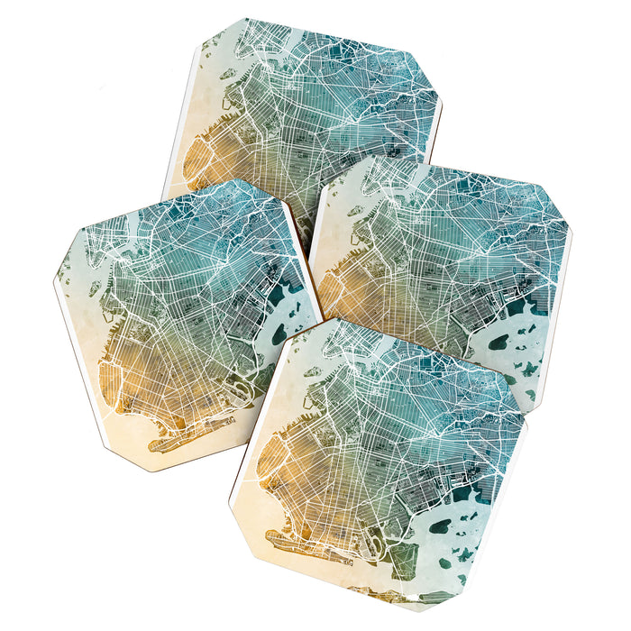 Brooklyn New York City Street Map Coaster Gallery Image 1