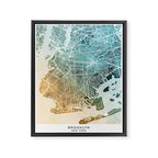 Brooklyn New York City Street Map Framed Canvas Print Gallery Image 6