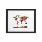 Map of the World Map Watercolor Framed Art Print Gallery Image 5