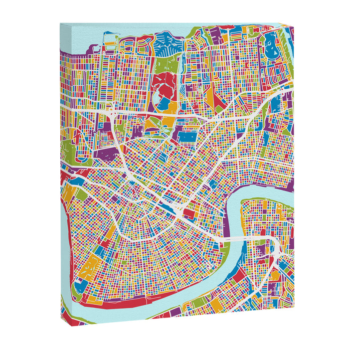 New Orleans Street Map Canvas Print Gallery Image 1