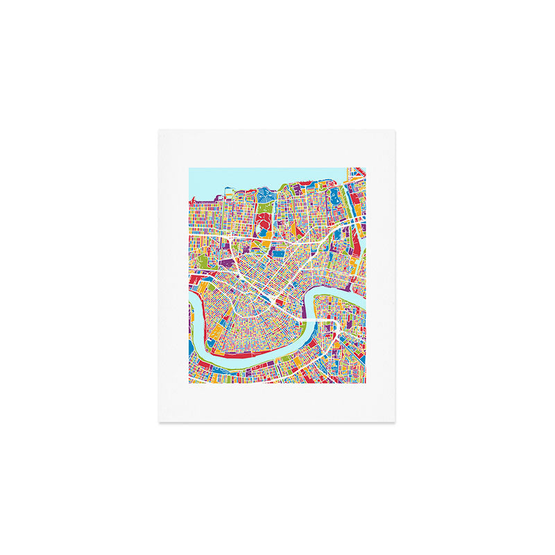 New Orleans Street Map Art Print Gallery Image 1