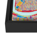 New Orleans Street Map Framed Canvas Print Gallery Image 3