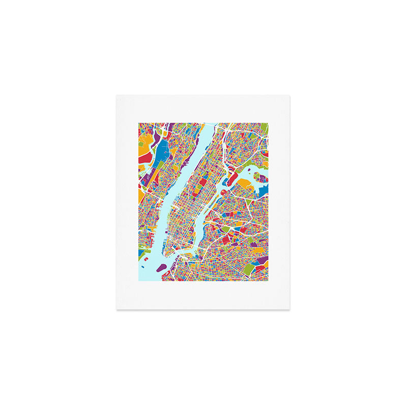 New York City Street Map Art Print Gallery Image 1
