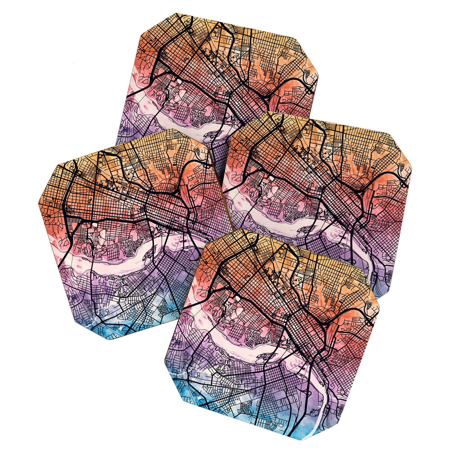Richmond Virgina City Map Coaster Gallery Image 1