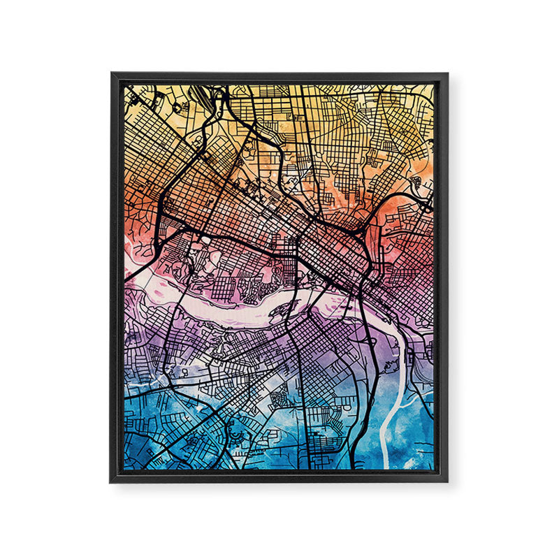 Richmond Virgina City Map Framed Canvas Print Gallery Image 6