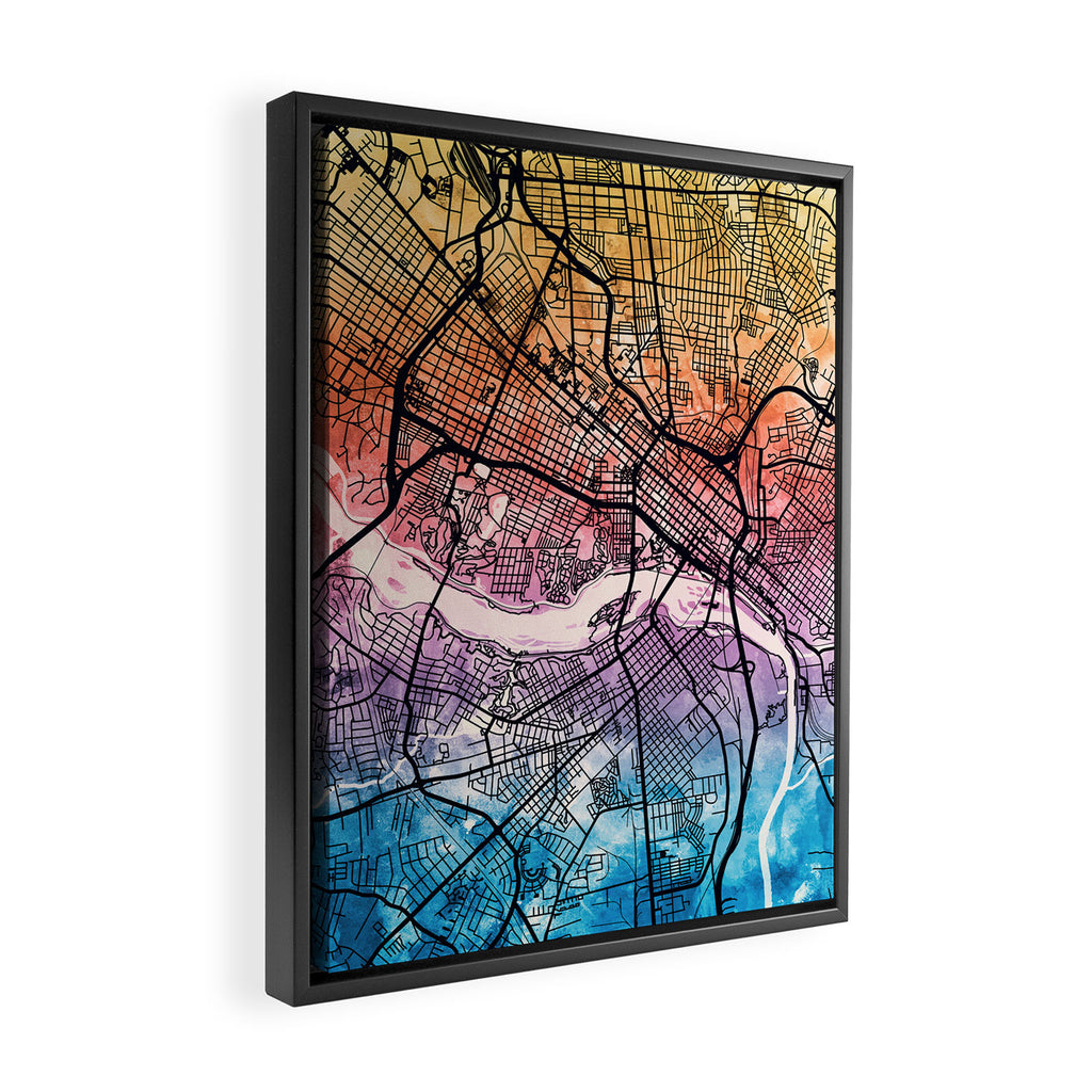 Richmond Virgina City Map Framed Canvas Print Gallery Image 2